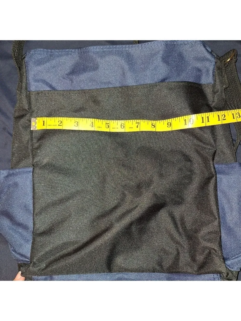 Men's Bag Blue Black Canvas Adjustable Strap Side Bottle Holder